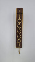 Chunky circle-linked gold tennis bracelet