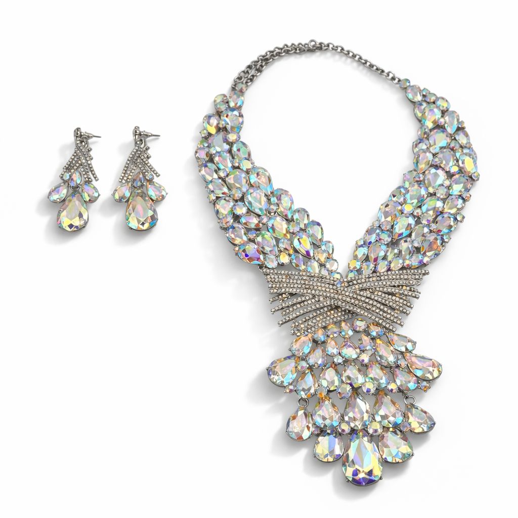 Iridiscent Rhinestone Statement Jewellery Set