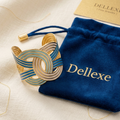 Gold, Blue and Green Geometric Cuff Bangle