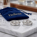 Silver Crystal Double Hoop Earrings