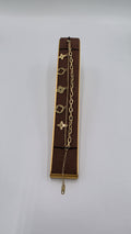 Double-layered 18ct gold-plated clover bracelet