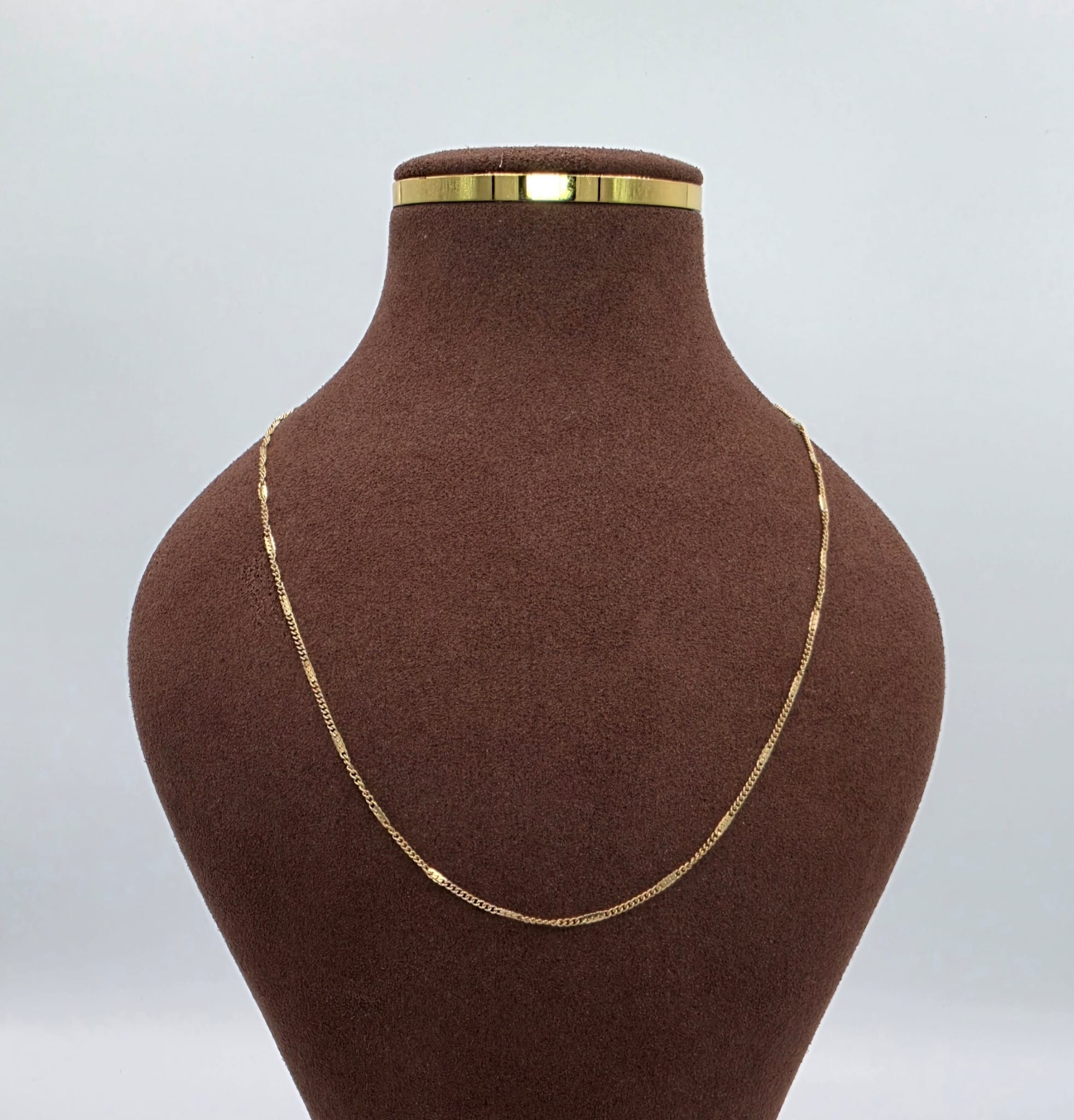Gold Herringbone Chain Necklace