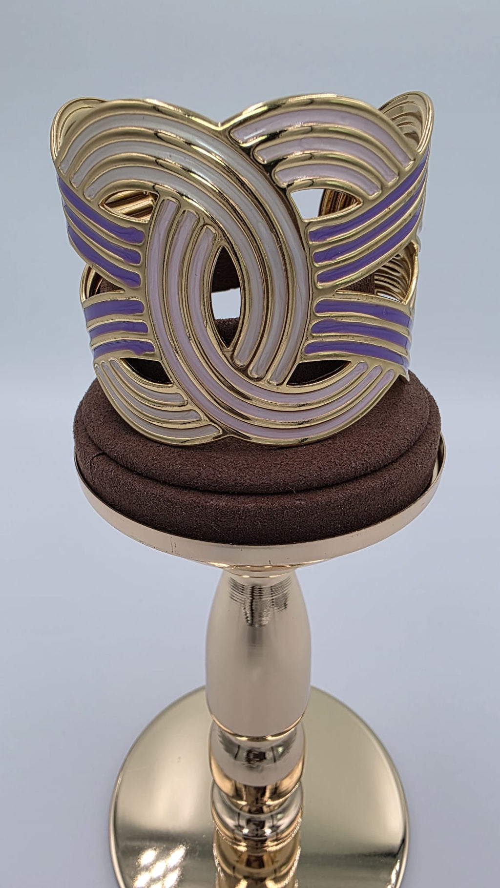 Gold, Purple and Lilac Geometric Cuff Bangle