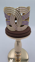 Gold, Purple and Lilac Geometric Cuff Bangle