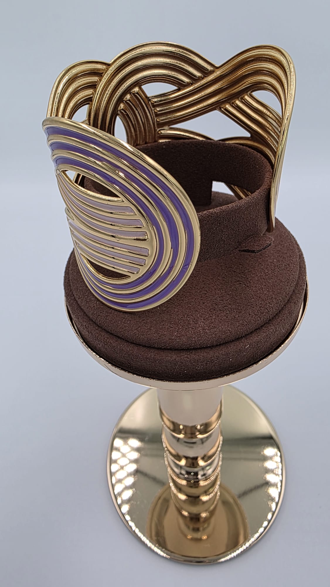 Gold, Purple and Lilac Geometric Cuff Bangle
