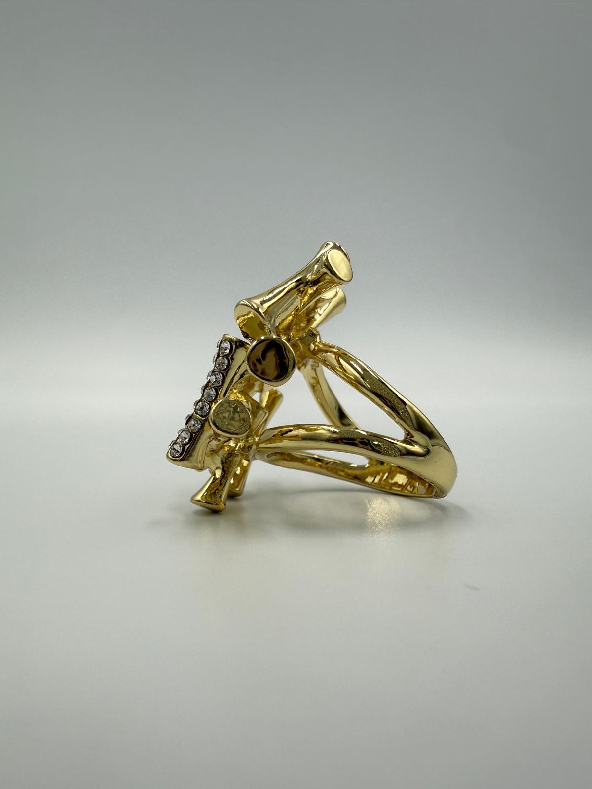 Statement Gold Cylindrical Cluster Ring