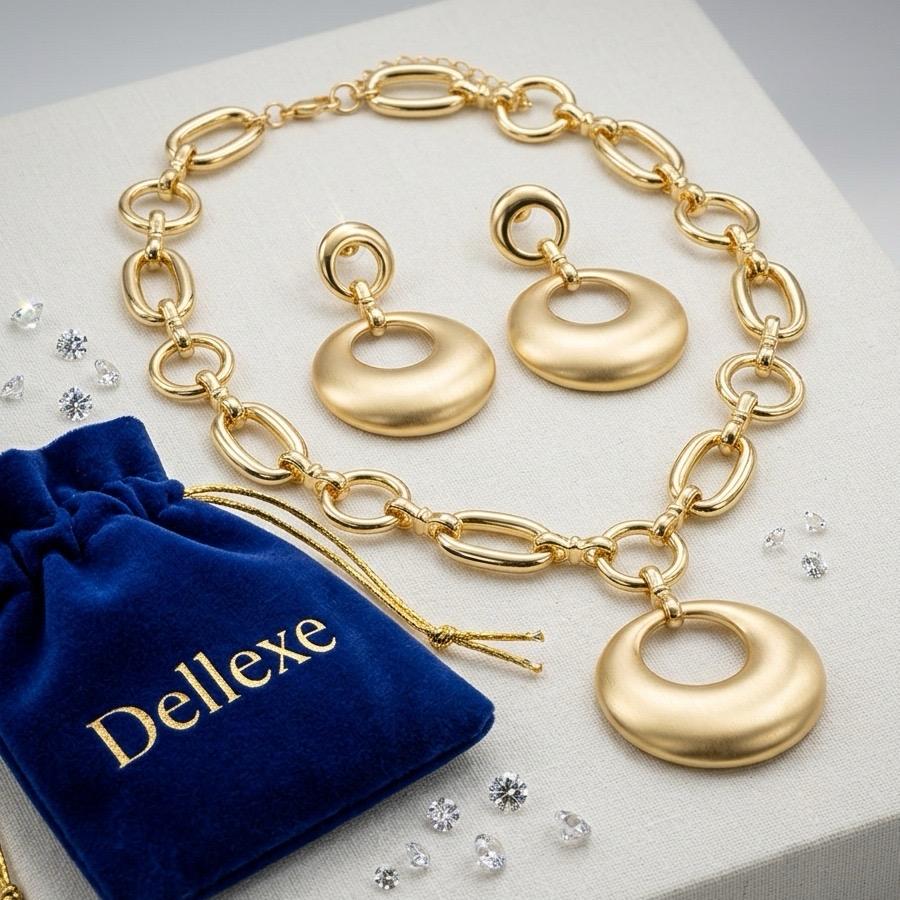 Gold Circular Jewellery Set