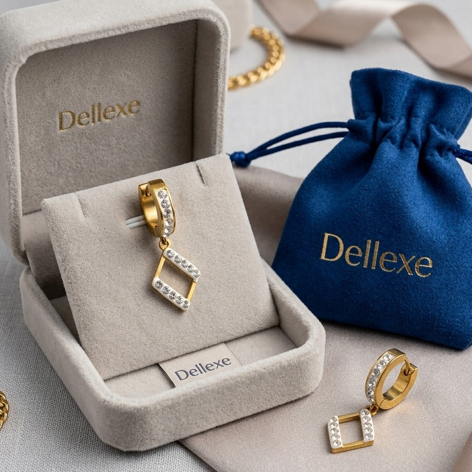 Gold Crystal Drop Earrings