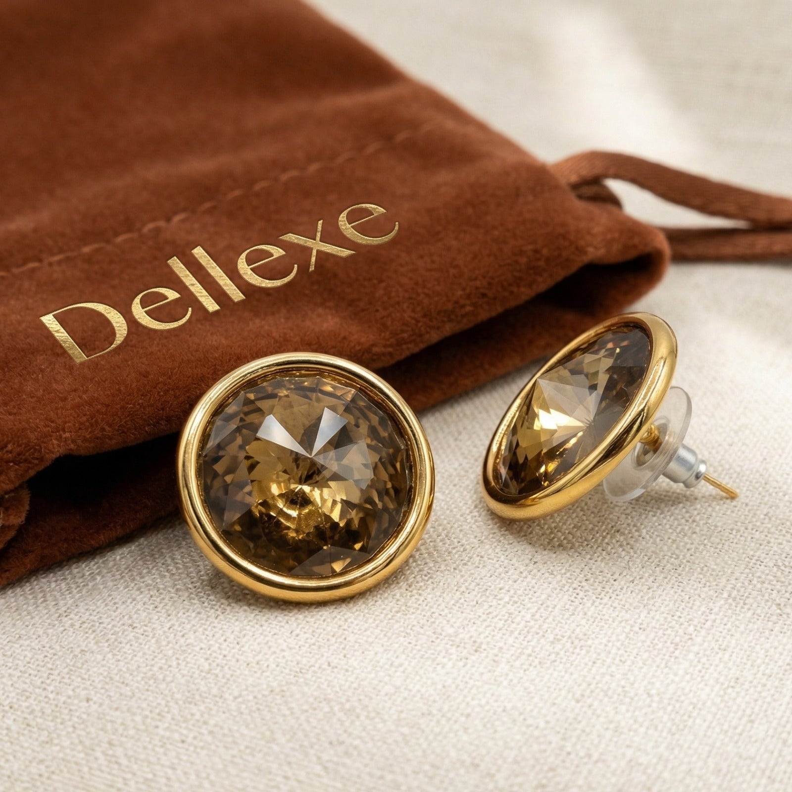 Statement Bronze Crystal Studs