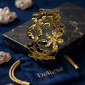 Gold Floral Cuff Bracelet