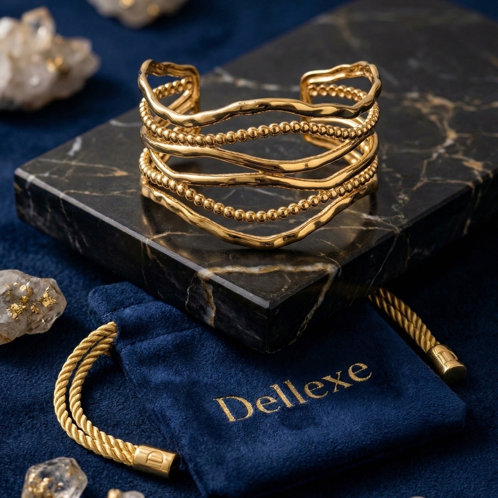 Gold Multilayered Cuff Bracelet
