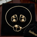 Gold Choker Necklace and Earring Set