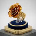 Gold Plated Bronze Rose Cocktail Ring
