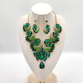 Green Rhinestone Jewellery Set