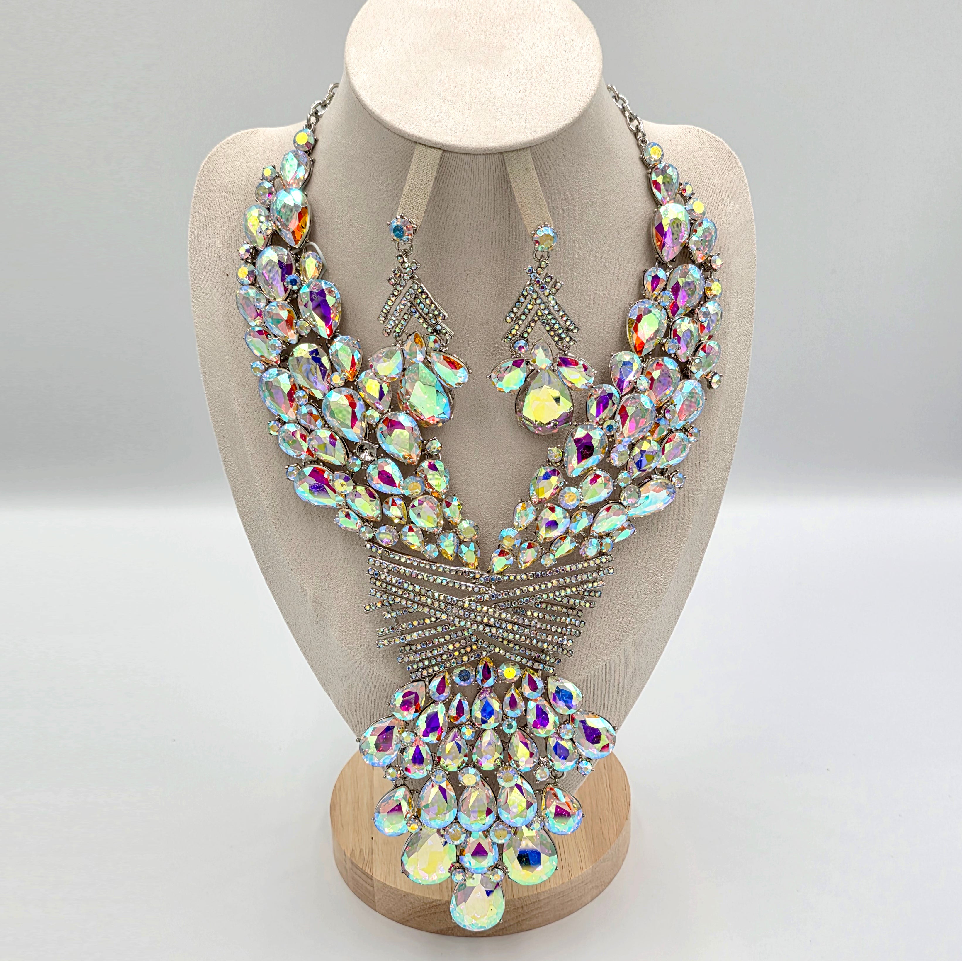 Iridiscent Rhinestone Statement Jewellery Set