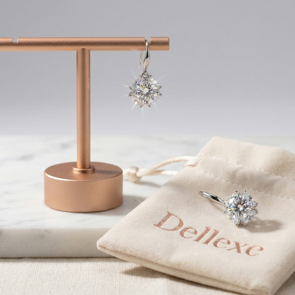 Crystal Silver Drop Earrings