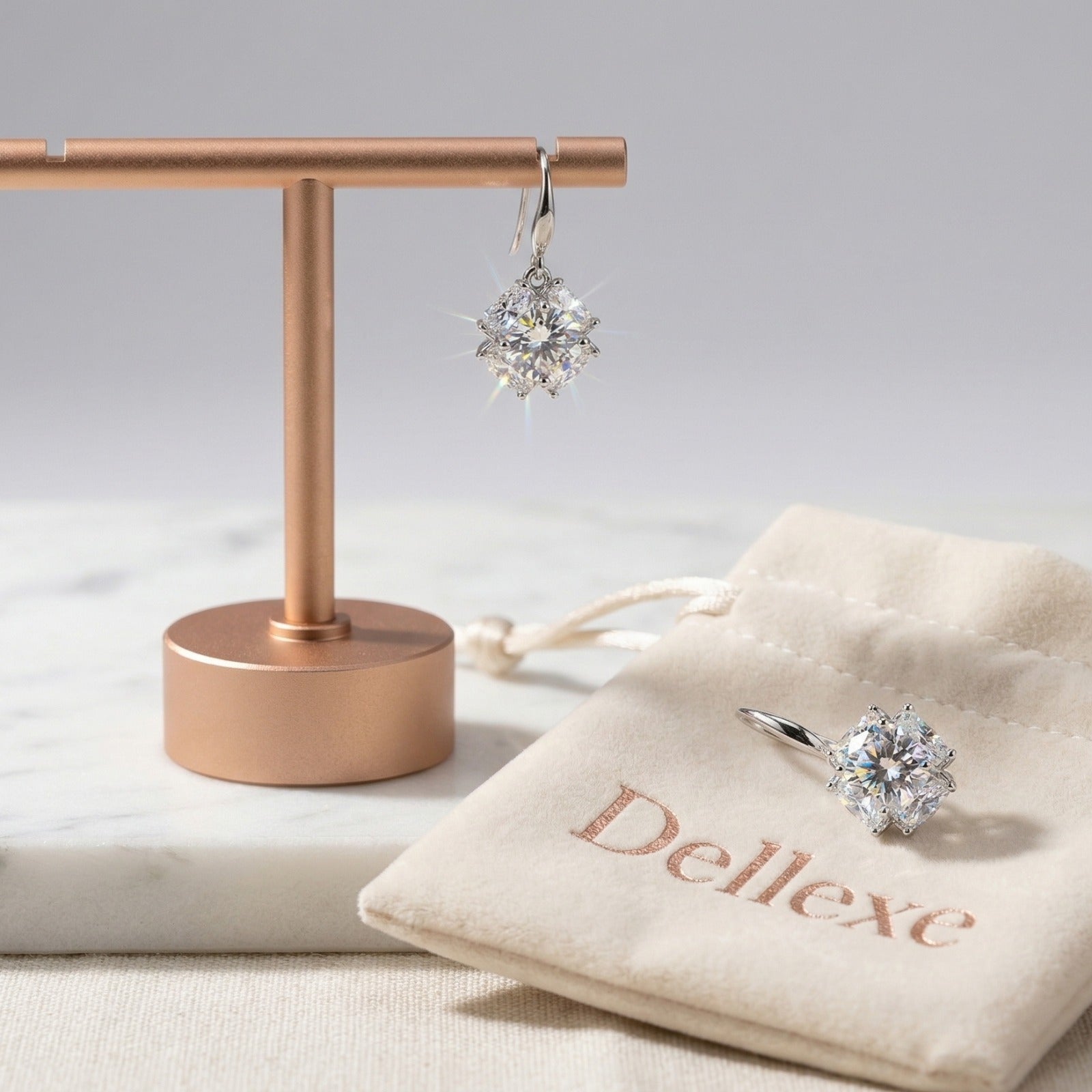 Crystal Silver Drop Earrings