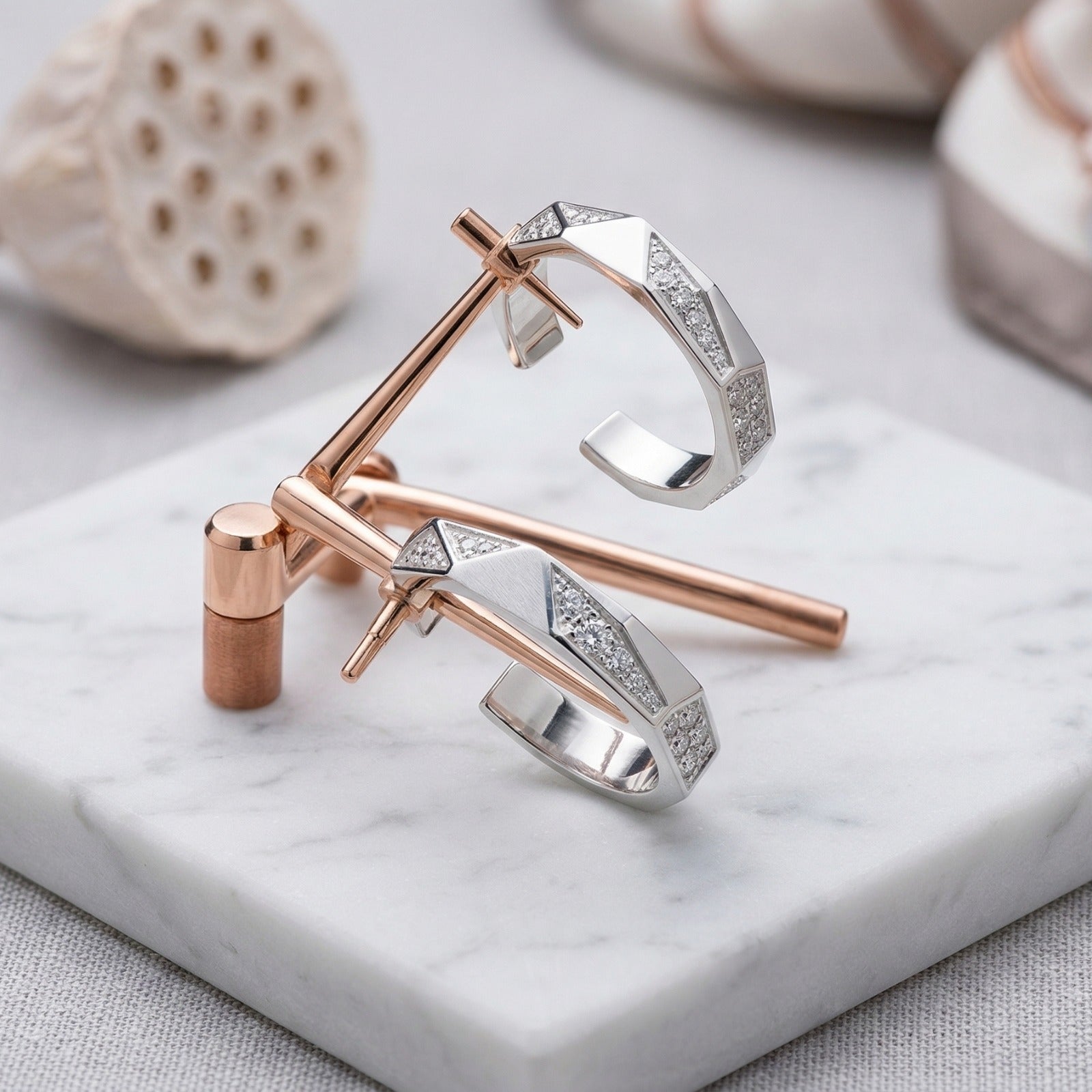 Silver Crystal Hoop Earrings
