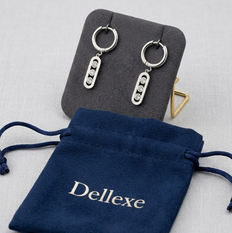 Silver Crystal Drop Earrings