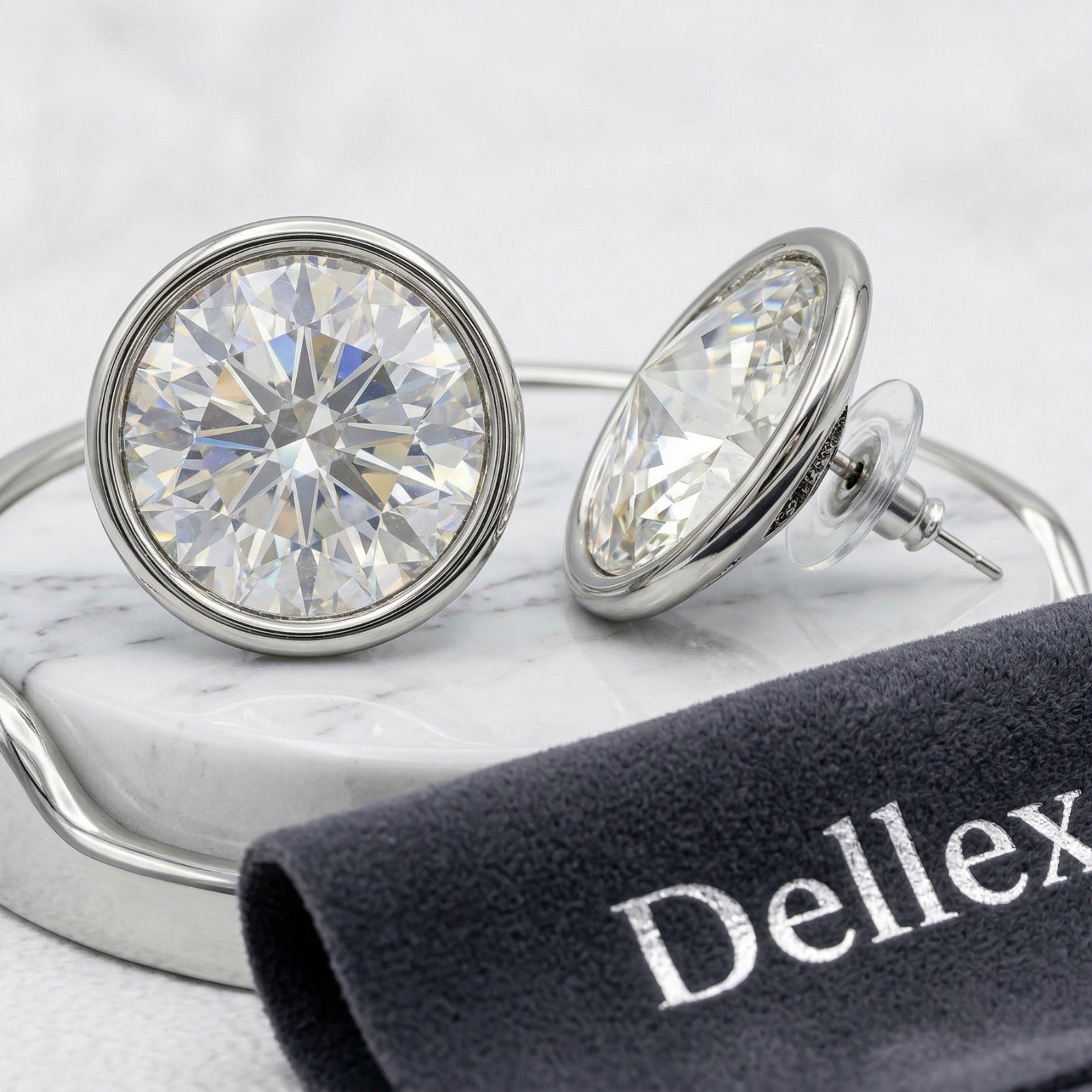 Statement Silver Crystal Studs