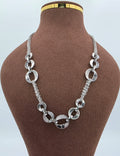 Silver Circular Chain Necklace with Large Circular Detailing