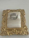 Silver Ring Band with Wave Design