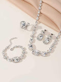 Silver Rhinestone Statement Jewellery Set