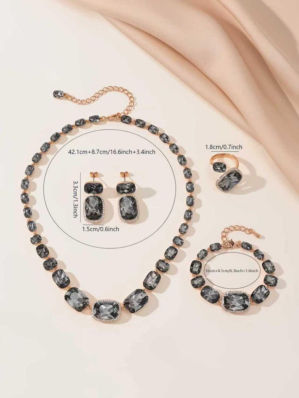 Smokey Quartz Statement Jewellery Set