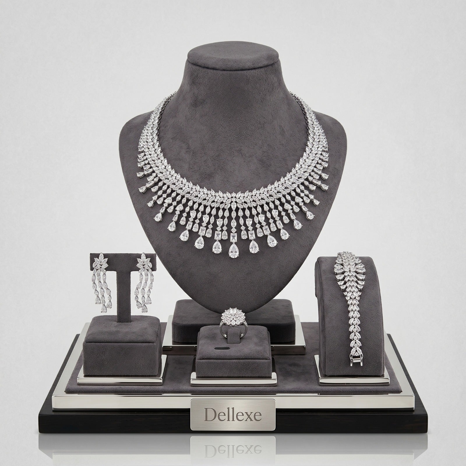 Crystal Encrusted Bridal Luxury Statement Jewellery Set
