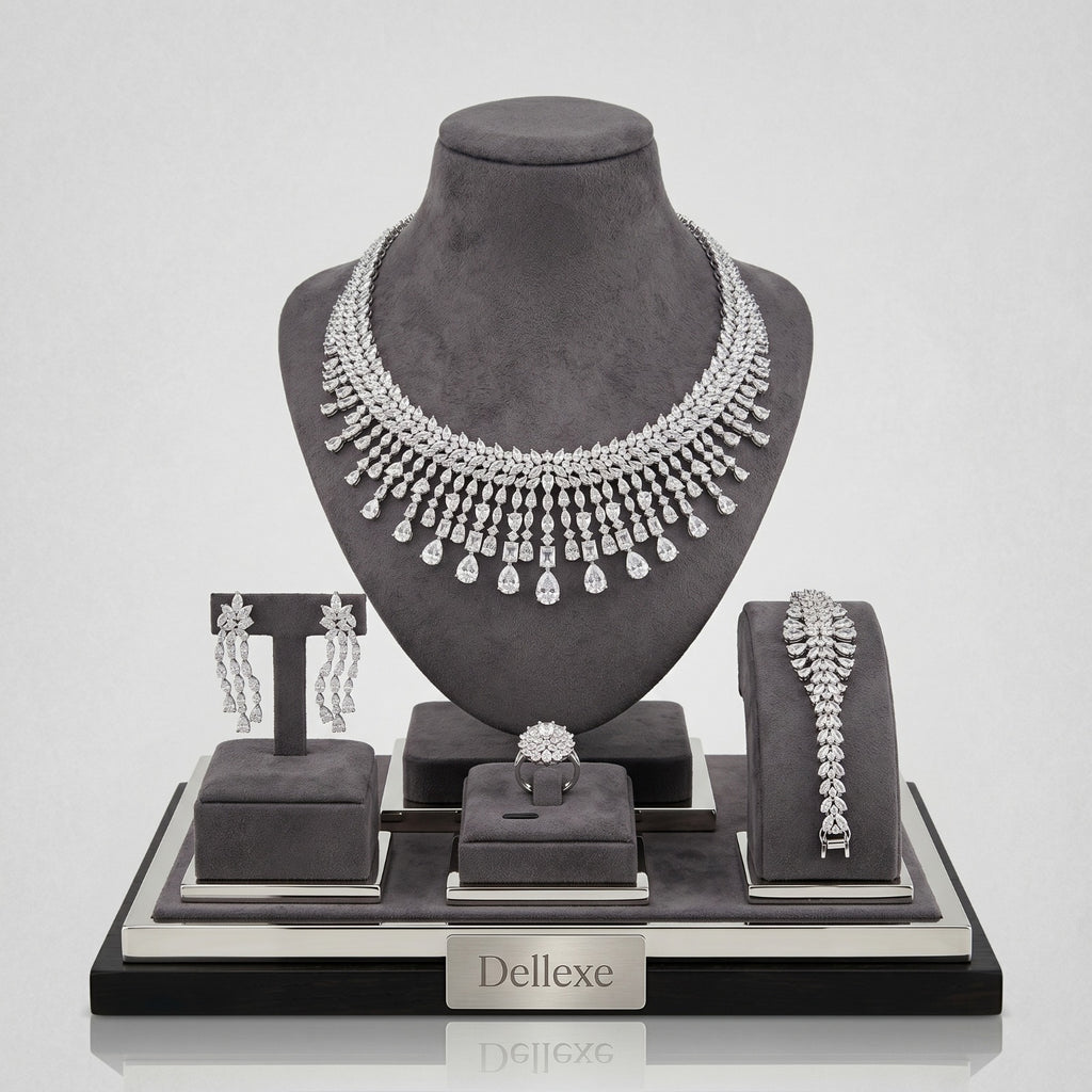 Crystal Encrusted Bridal Luxury Statement Jewellery Set