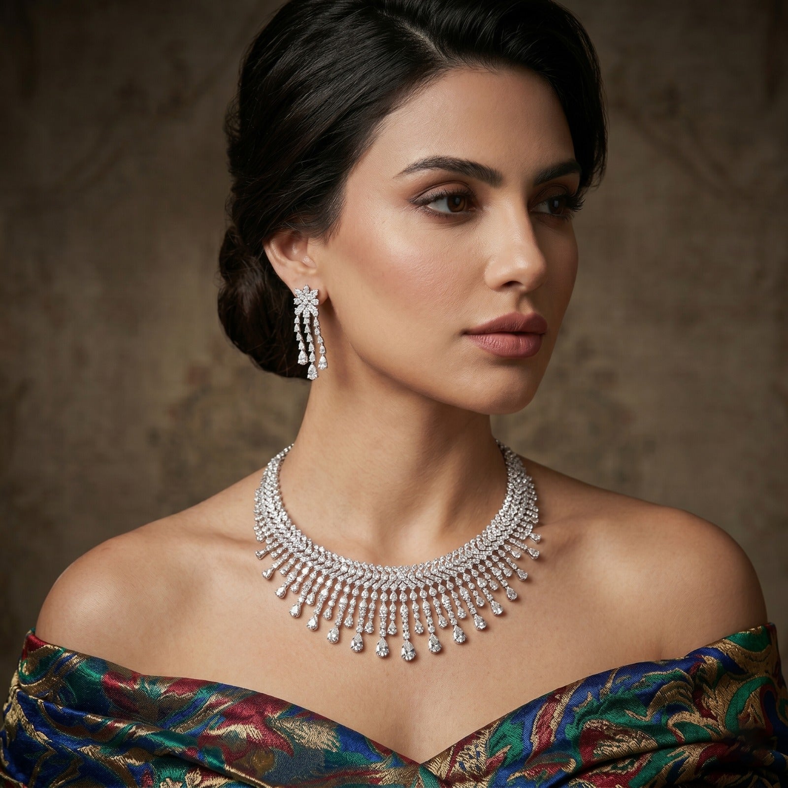Crystal Encrusted Bridal Luxury Statement Jewellery Set