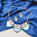 Statement Ice Blue and Silver Statement Jewellery Set
